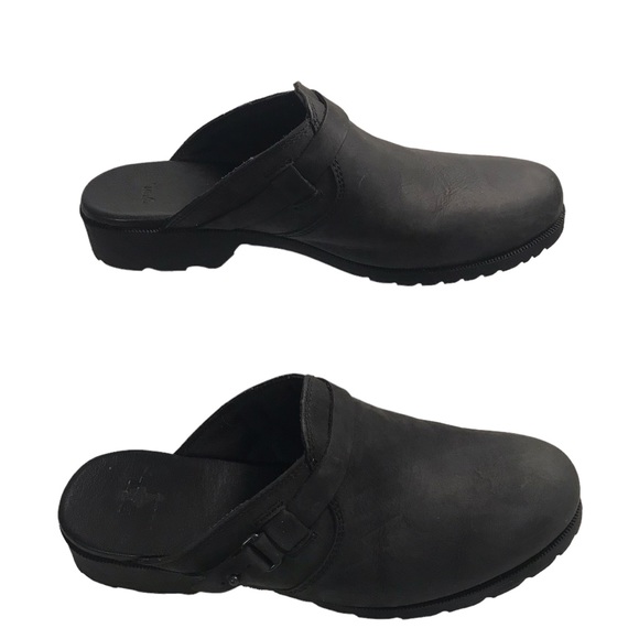 TEVA Womens Comfort Slide Shoes Size 8.5 Black Leather Slip On Mules 1012436 - Picture 3 of 8